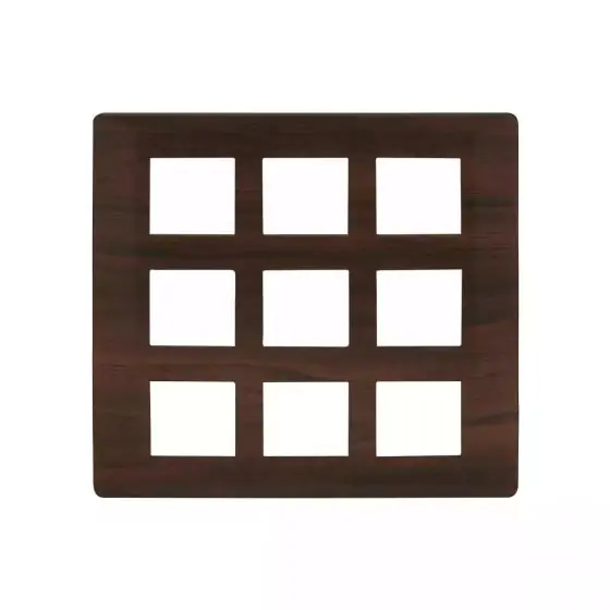 entice 18 module plate- Dark Chocolate Wood L T CB91118FL12 entice18moduleplate darkchocolatewood cb91118fl12 front