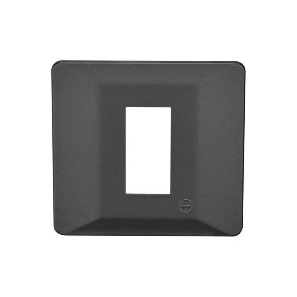 entice 1 module plate- Charcoal Grey L T CB91101FG11 entice1moduleplate charcoalgrey cb91101fg11 front
