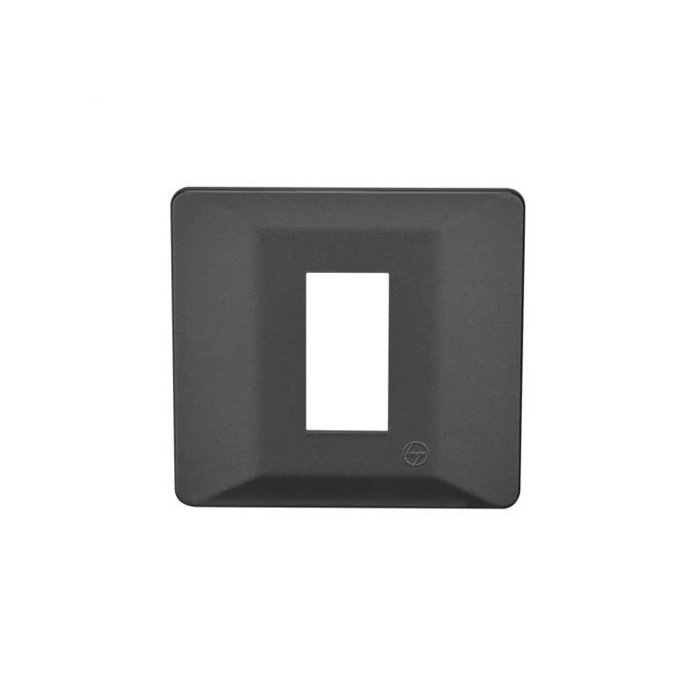 entice 1 module plate- Charcoal Grey L T CB91101FG11 entice1moduleplate charcoalgrey cb91101fg11 front