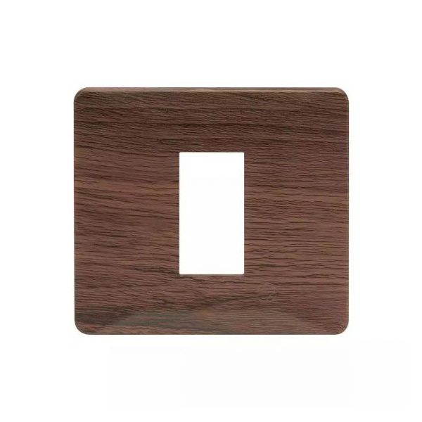 entice 1 module plate- Cinnamon Wood L T CB91101FA12 entice1moduleplate cinnamonwood cb91101fa12 front