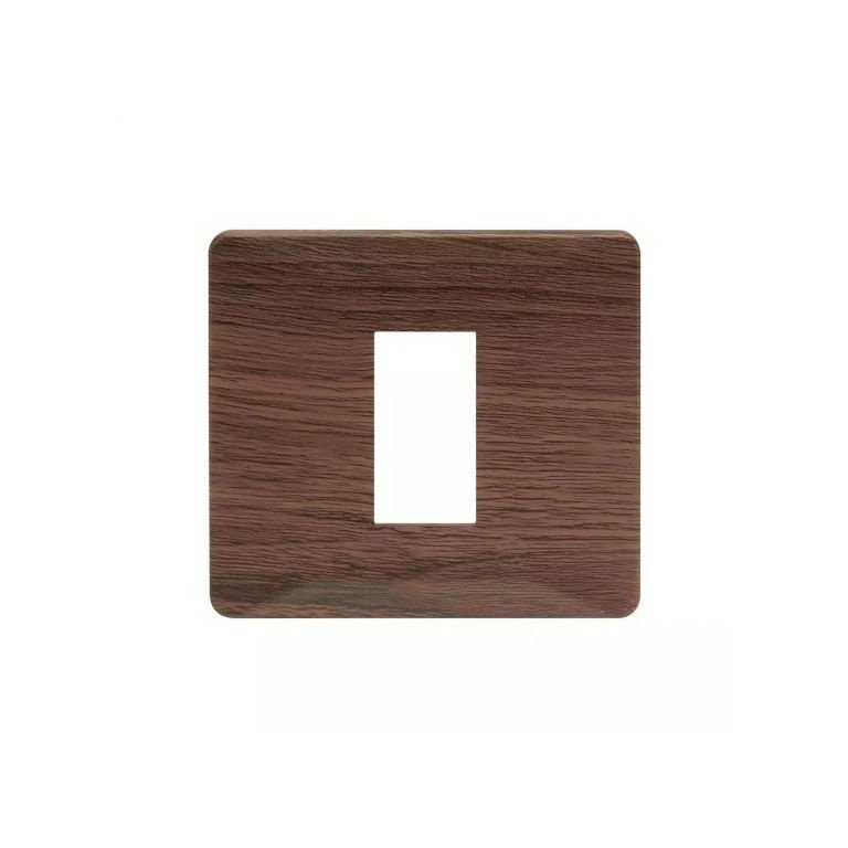 entice 1 module plate- Cinnamon Wood L T CB91101FA12 entice1moduleplate cinnamonwood cb91101fa12 front