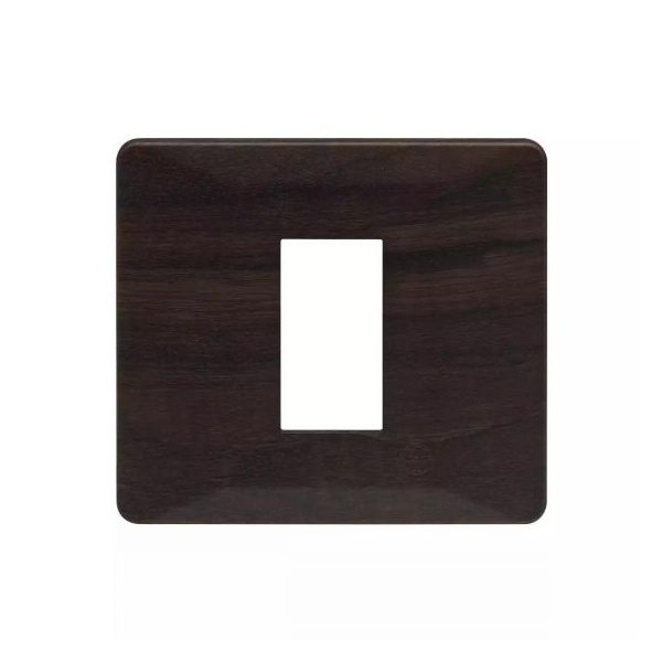 entice 3 module plate- Dark Chocolate Wood L T CB91103FL12 entice1moduleplate darkchocolatewood cb91101fl12 front