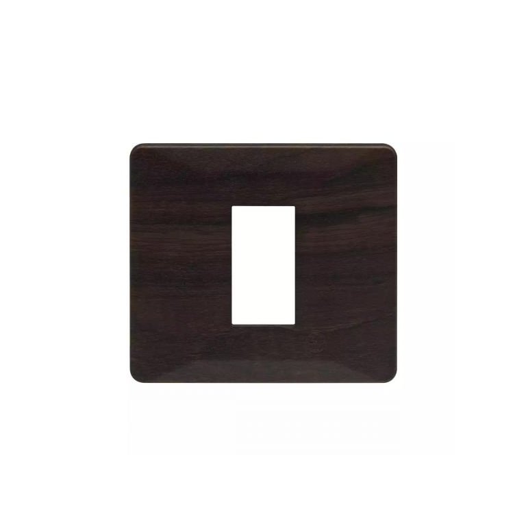 entice 3 module plate- Dark Chocolate Wood L T CB91103FL12 entice1moduleplate darkchocolatewood cb91101fl12 front