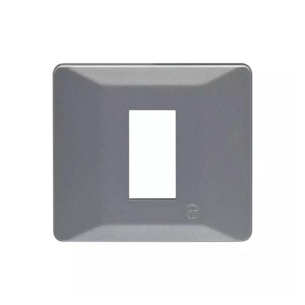 entice 1 module plate- Eco Grey L T CB91101FE11 entice1moduleplate ecogrey cb91101fe11 front