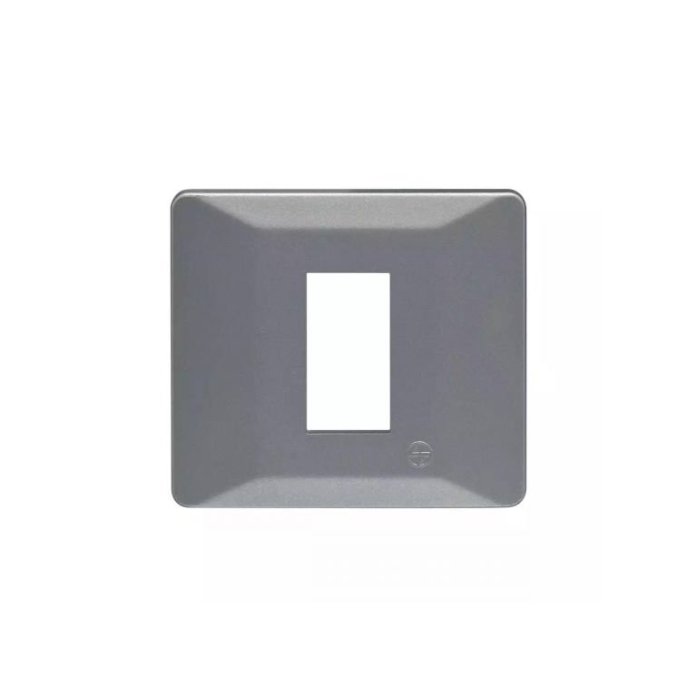 entice 1 module plate- Eco Grey L T CB91101FE11 entice1moduleplate ecogrey cb91101fe11 front