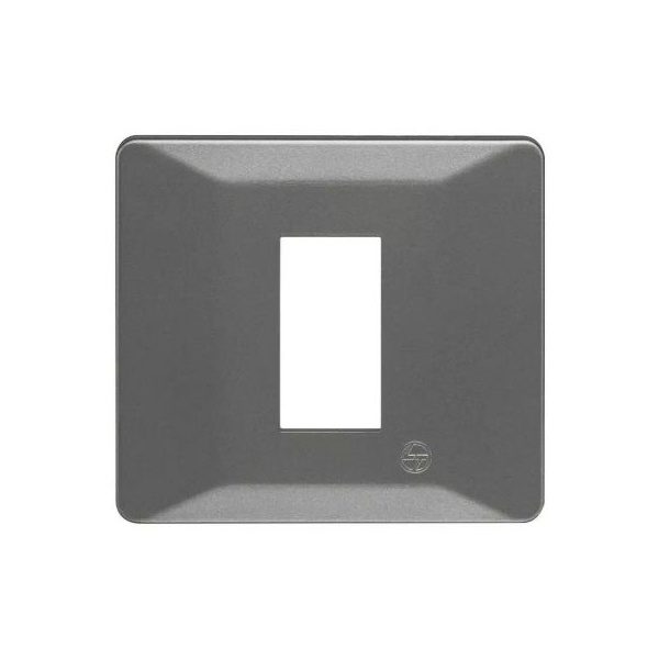 entice 1 module plate- Metallic Grey L T CB91101FM11 entice1moduleplate metallicgrey cb91101fm11 front