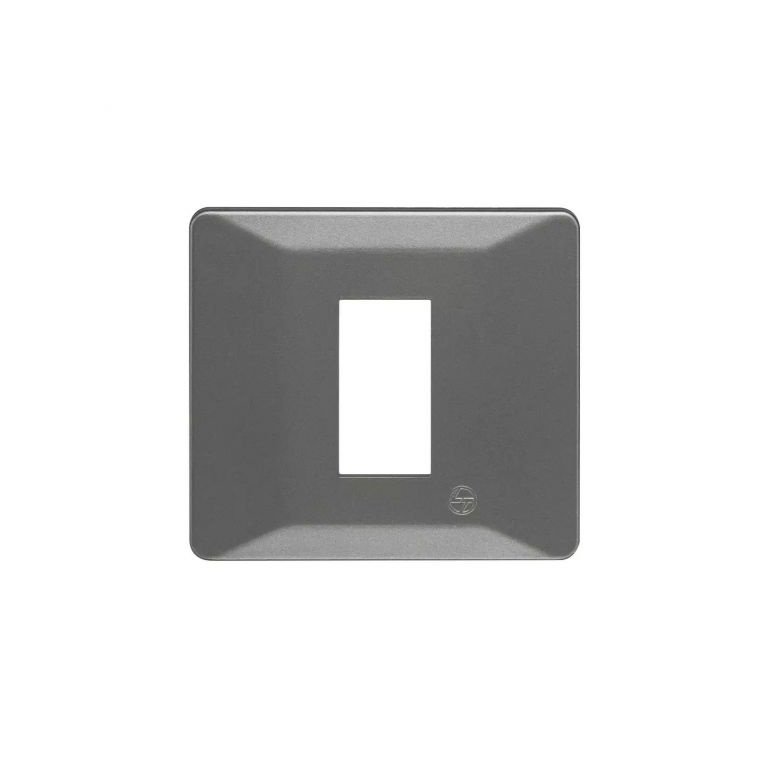 entice 1 module plate- Metallic Grey L T CB91101FM11 entice1moduleplate metallicgrey cb91101fm11 front