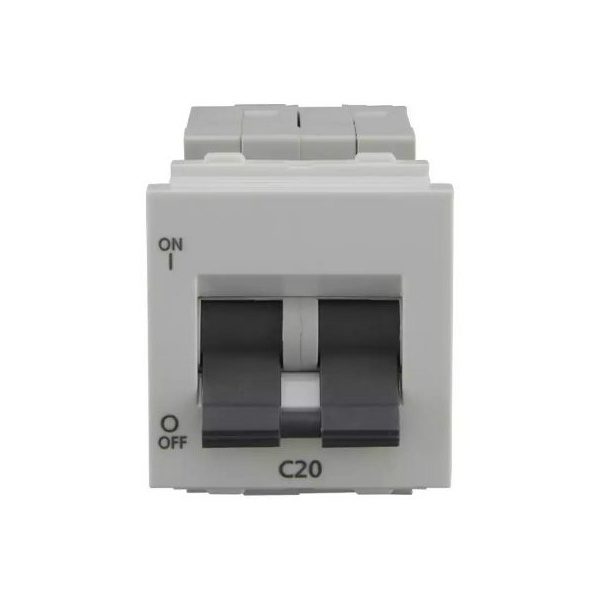 entice 25A DP Mini MCB 3 kA White L T CB91202KW25 entice20adpminimcb3ka cb91202kw20 front