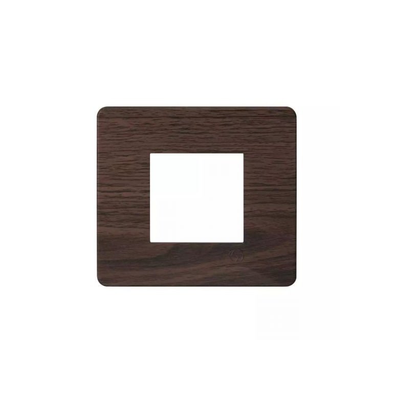 entice 2 module plate- Cinnamon Wood L T CB91102FA12 entice2moduleplate cinnamonwood cb91102fa12 front