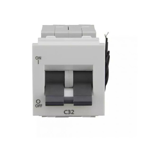 entice 32A DP Mini MCB 3 kA White L T CB91202KW32 entice32adpminimcb3ka cb91202kw32 front