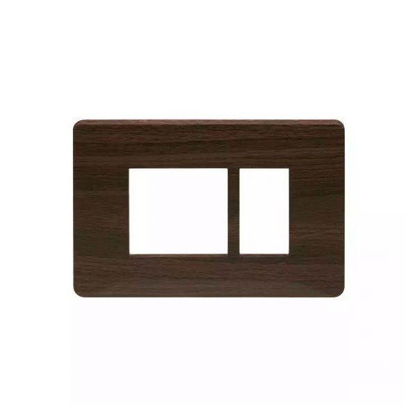 entice 3 module plate- Cinnamon Wood L T CB91103FA12 entice3moduleplate cinnamonwood cb91103fa12 front
