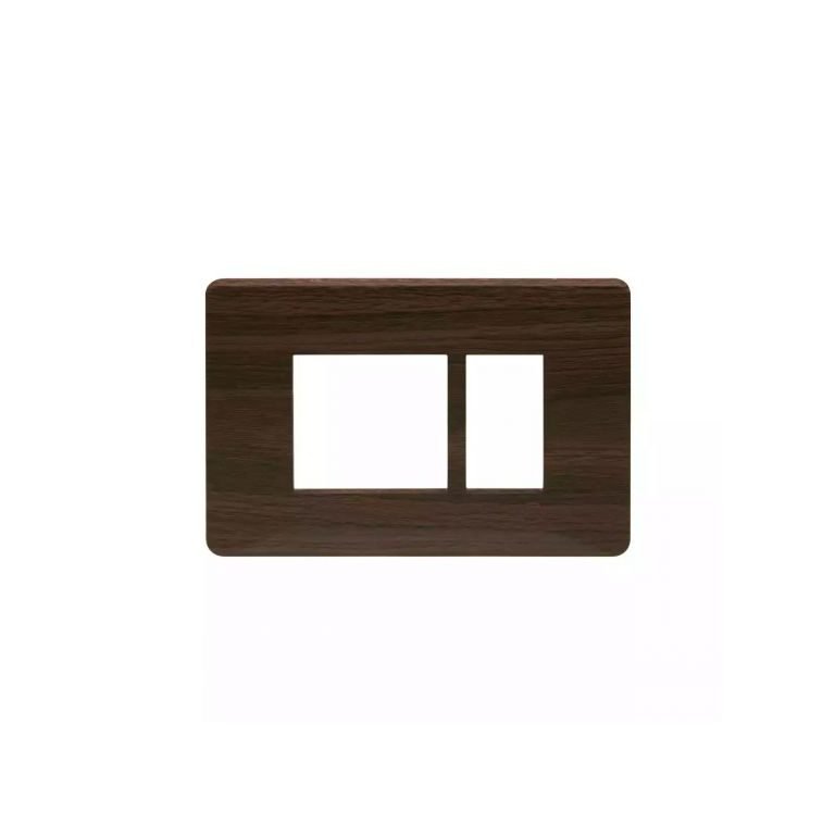 entice 3 module plate- Cinnamon Wood L T CB91103FA12 entice3moduleplate cinnamonwood cb91103fa12 front