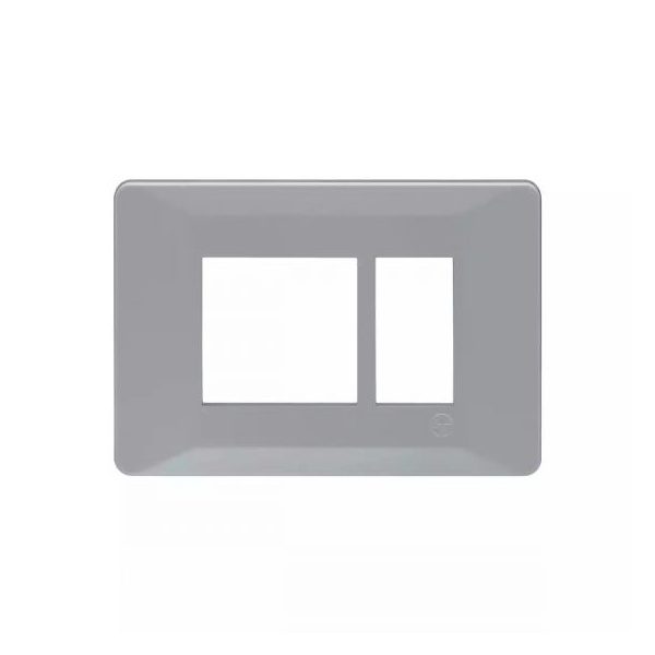 entice 3 module plate- Ice Silver L T CB91103FI11 entice3moduleplate icesilver cb91103fi11 front
