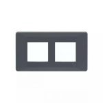 entice 4 module plate- Charcoal Grey L T CB91104FG11 entice4moduleplate charcoalgrey cb91104fg11 front