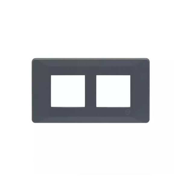 entice 4 module plate- Charcoal Grey L T CB91104FG11 entice4moduleplate charcoalgrey cb91104fg11 front