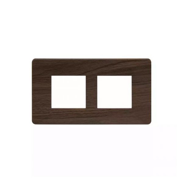 entice 4 module plate- Cinnamon Wood L T CB91104FA12 entice4moduleplate cinnamonwood cb91104fa12 front