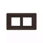 entice 4 module plate- Dark Chocolate Wood L T CB91104FL12 entice4moduleplate darkchocolatewood cb91104fl12 front