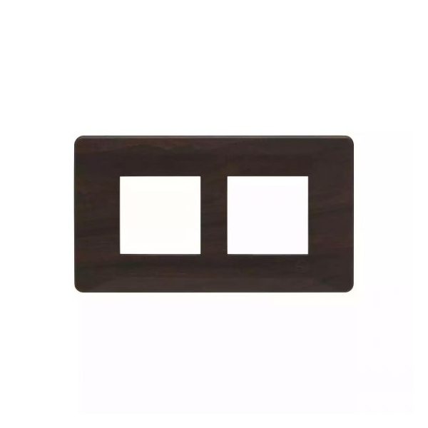 entice 4 module plate- Dark Chocolate Wood L T CB91104FL12 entice4moduleplate darkchocolatewood cb91104fl12 front