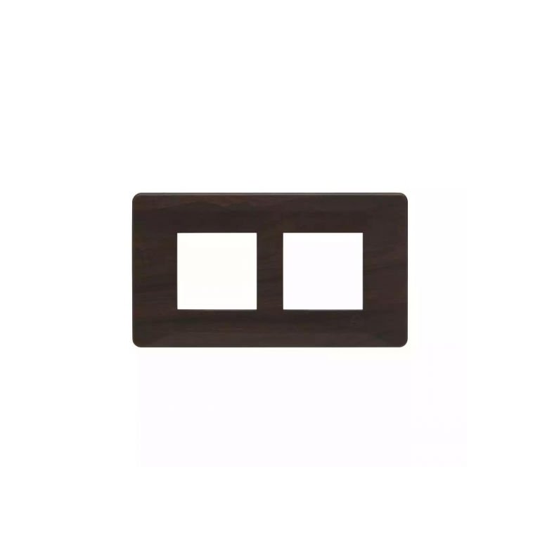 entice 4 module plate- Dark Chocolate Wood L T CB91104FL12 entice4moduleplate darkchocolatewood cb91104fl12 front