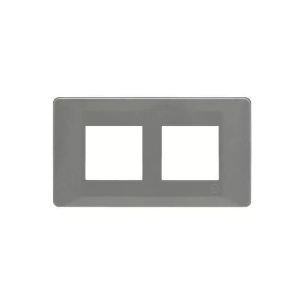 entice 4 module plate- Metallic Grey L T CB91104FM11 entice4moduleplate metallicgrey cb91104fm11 front