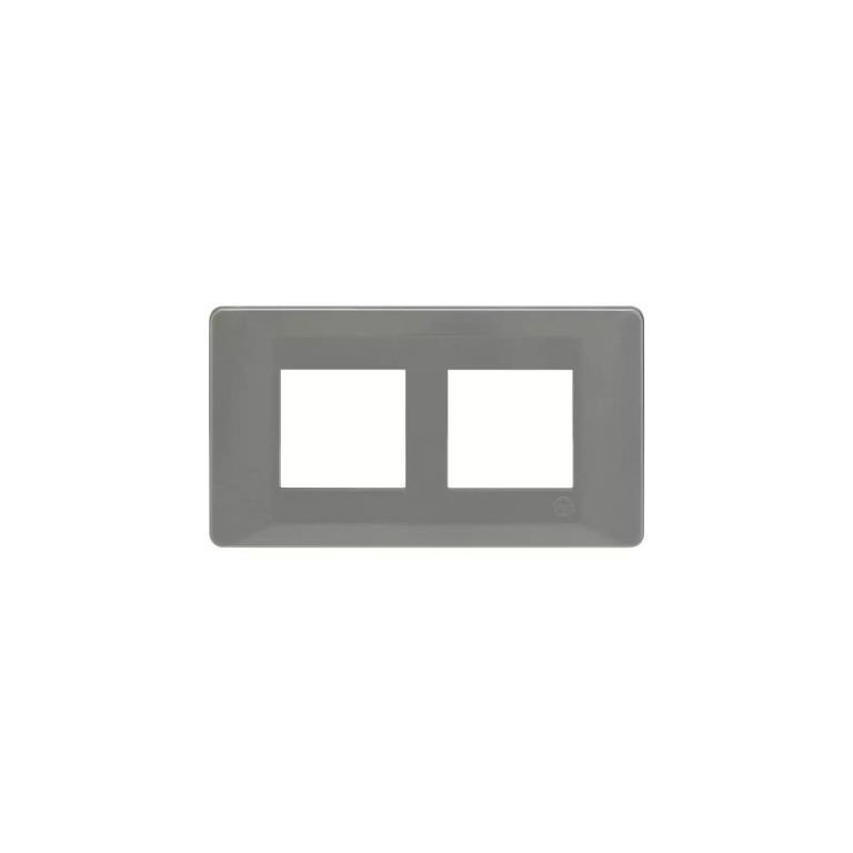 entice 4 module plate- Metallic Grey L T CB91104FM11 entice4moduleplate metallicgrey cb91104fm11 front