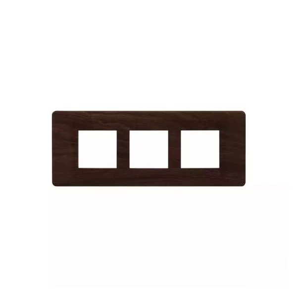 entice 6 module plate- Dark Chocolate Wood L T CB91106FL12 entice6moduleplate darkchocolatewood cb91106fl12 front