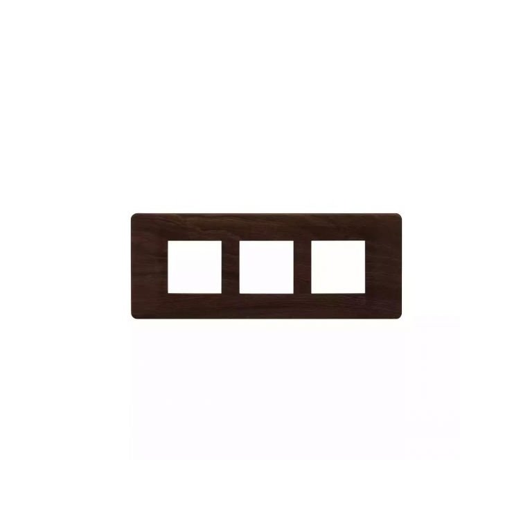 entice 6 module plate- Dark Chocolate Wood L T CB91106FL12 entice6moduleplate darkchocolatewood cb91106fl12 front