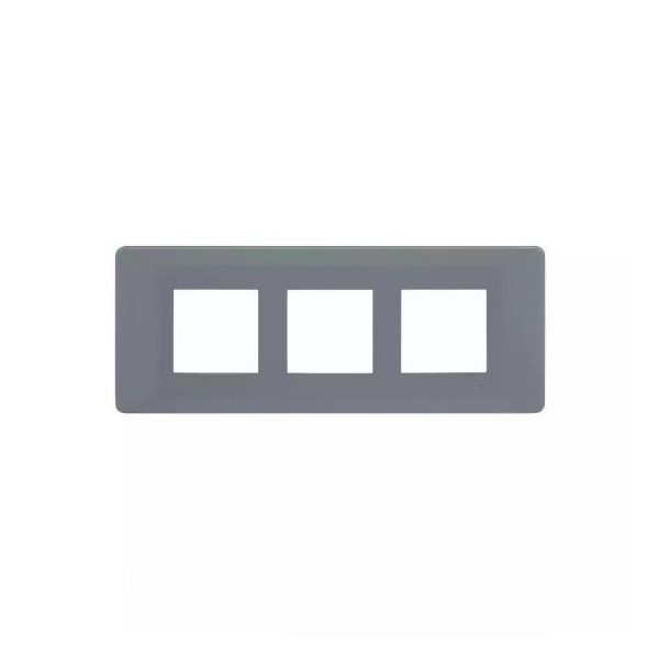 entice 6 module plate- Eco Grey L T CB91106FE11 entice6moduleplate ecogrey cb91106fe11 front
