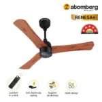 Atomberg Renesa 900 mm BLDC Ceiling Fan with Remote Control LED Indicators Golden Oakwood goldoakwood2 1
