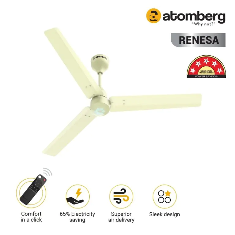 Atomberg Renesa 1200 mm BLDC Ceiling Fan with Remote Control LED Indicators Ivory ivory2