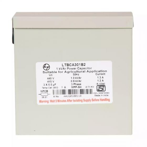 ltbca301b2_1kvar-agd_box_cap440v3_ph_front_1.jpg Power Factor Correction Capacitor-Agri Box Cap-20 kVAr,440V L T LTBCA320B2 ltbca301b2 1kvar agd box cap440v3 ph front 1