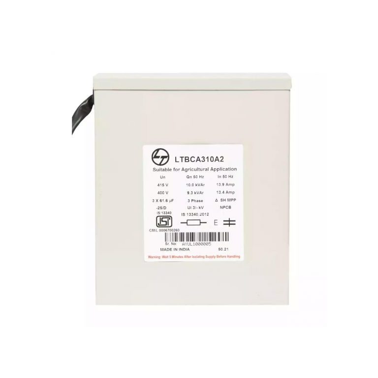 Power Factor Correction Capacitor-Agri Box Cap-8.33 kVAr,415V L T LTBCA308A2 ltbca310a2 10kvar agd box cap415v3 ph front