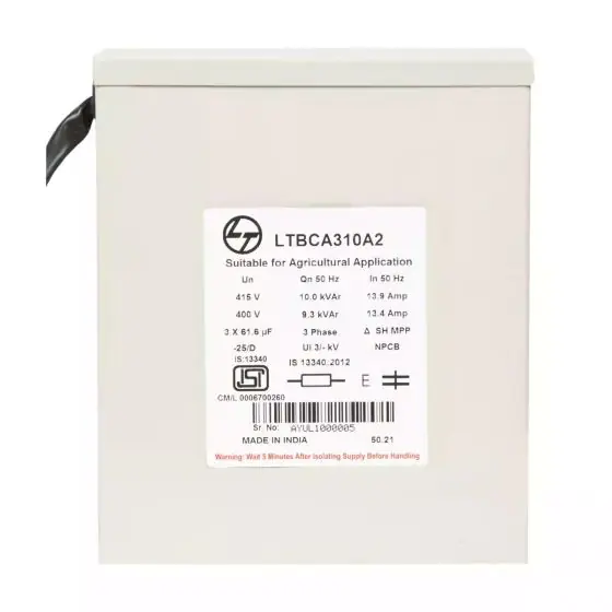 Power Factor Correction Capacitor-Agri Box Cap-8.33 kVAr,415V L T LTBCA308A2 ltbca310a2 10kvar agd box cap415v3 ph front