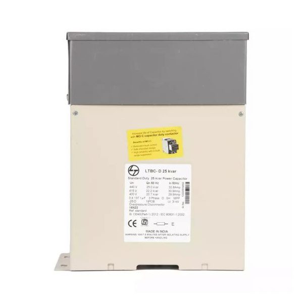 Standard Duty Box Capacitor 26.5 kVAr 525 VAC L T LTBCD326M2 ltbcd325b2 25 kvar bx std cap440v3 ph0 front