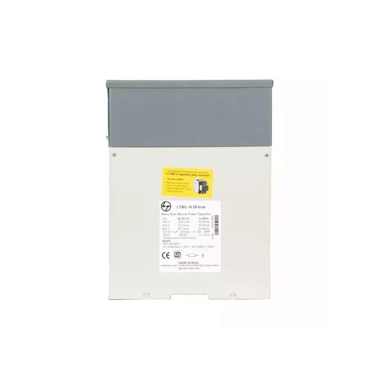 Heavy Duty Box Capacitor 20 kVAr 480 VAC L T LTBCH320C2 ltbch325b2 25kvar bx hd cap440v3 ph front 1
