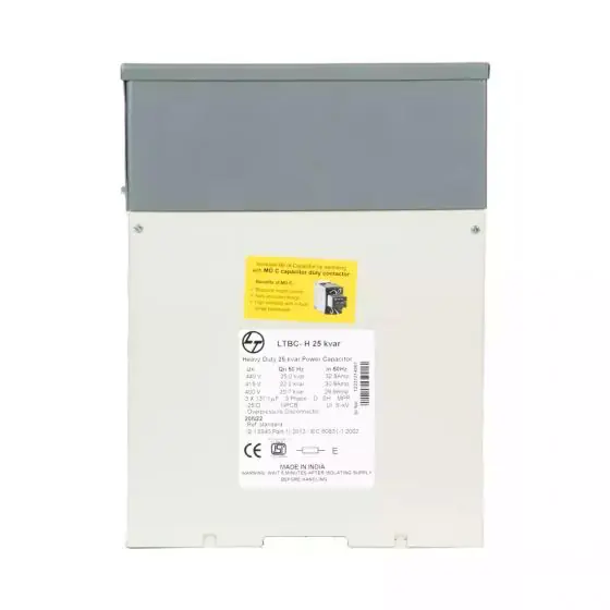 Heavy Duty Box Capacitor 20 kVAr 480 VAC L T LTBCH320C2 ltbch325b2 25kvar bx hd cap440v3 ph front 1