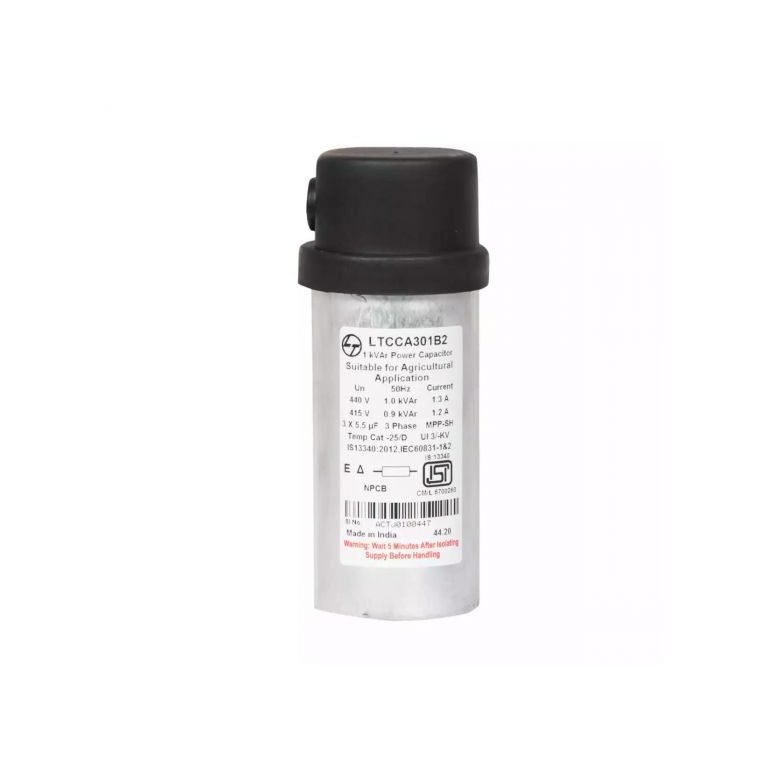 Power Factor Correction Capacitor-Agri Cyl Cap with Clamps-5 kVAr,440V L T LTCCC305B2 ltcca301b2 1kvar lt agd cyl cap440v3 ph
