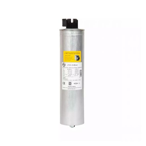 Standard Duty Cylindrical Capacitor 26.5 kVAr 525 VAC L T LTCCD326M2 ltccd325b2 25kvar lt std cap440v3 ph front