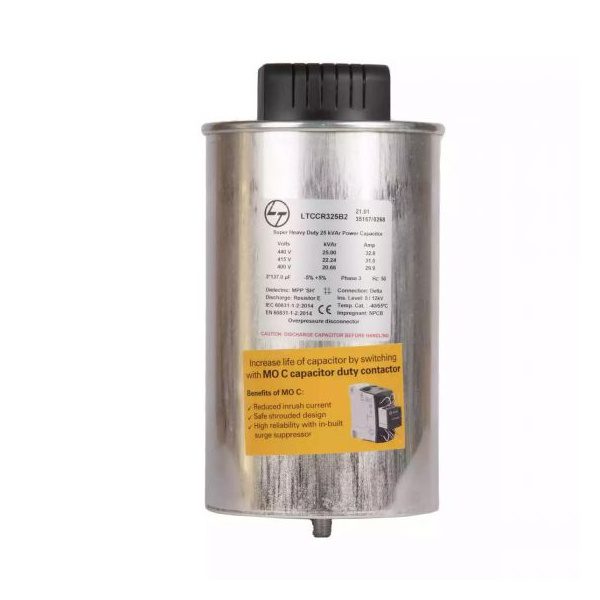 Super Heavy Duty Cylindrical Capacitor 30 kVAr 525 VAC L T LTCCR330M2 ltccr325b2 25 kvar super hd cyl capacitor 440v 50hz0009