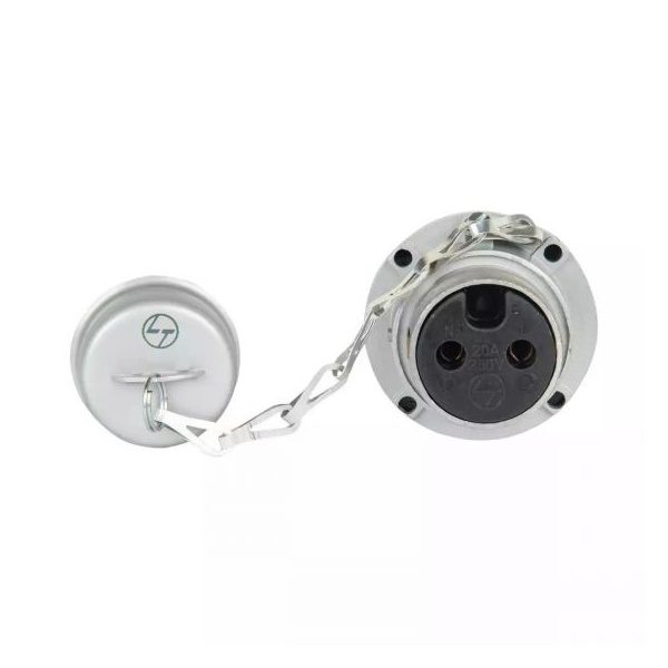 Socket 20A 2 Pin Metal L T MPS220S mps220s 20a 2pin socket metal clad front
