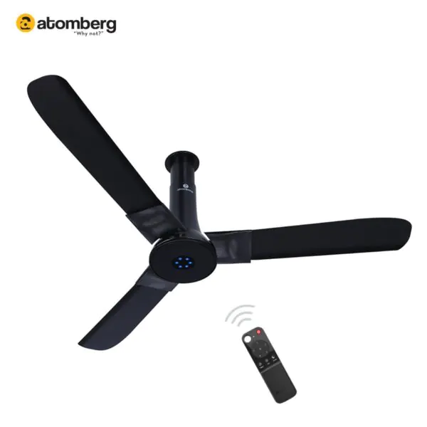 Atomberg Studio 1200 mm BLDC Ceiling Fan with Remote Control LED Indicators Midnight Black pli 1 2