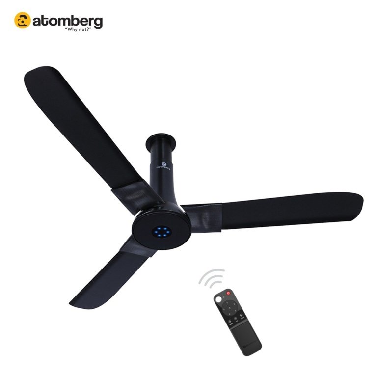Atomberg Studio 1200 mm BLDC Ceiling Fan with Remote Control LED Indicators Midnight Black pli 1 2