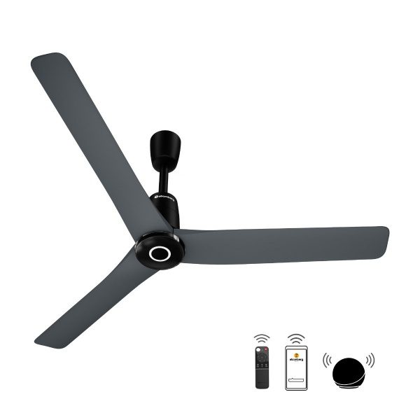 Atomberg Aris Contour Smart 1200 mm BLDC Ceiling Fan with IoT, Remote Control Ring Light LED for Speed Indication Regent Grey