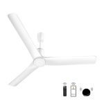 Atomberg Aris Contour Smart 1200 mm BLDC Ceiling Fan with IoT, Remote Control Ring Light LED for Speed Indication Marble Whit