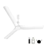 Atomberg Aris Contour Smart 1200 mm BLDC Ceiling Fan with IoT, Remote Control Ring Light LED for Speed Indication Marble Whit