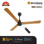 Atomberg Renesa Smart 1200 mm BLDC Ceiling Fan with IoT, Remote Control LED Indicators Golden Oakwood renesa smart goak amz 2