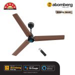 Atomberg Renesa Smart 1200 mm BLDC Ceiling Fan with IoT, Remote Control LED Indicators Brown Black renesa smart hero image br