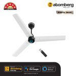 Atomberg Renesa Smart 1200 mm BLDC Ceiling Fan with IoT, Remote Control LED Indicators White Black renesa smart hero image wh