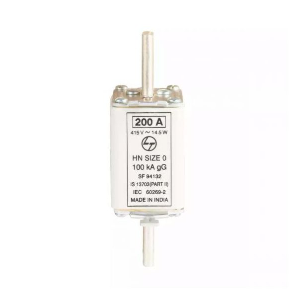 HN DIN HRC fuse 200A 415V AC Size 0 L T SF94132OOOO sf94132oooo fuselink hn size 0 200a din front