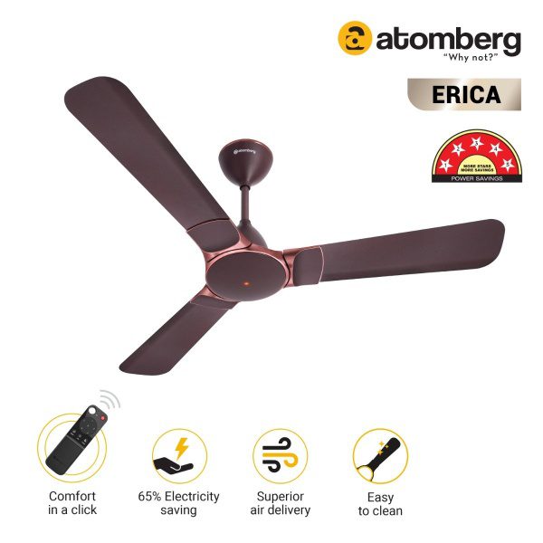 Atomberg Erica 1200 mm BLDC Ceiling Fan with Remote Control Umber Brown umber brown 2